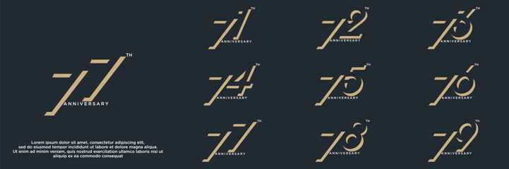 set anniversary year logo designs. abstract number, icon, vector illustration	