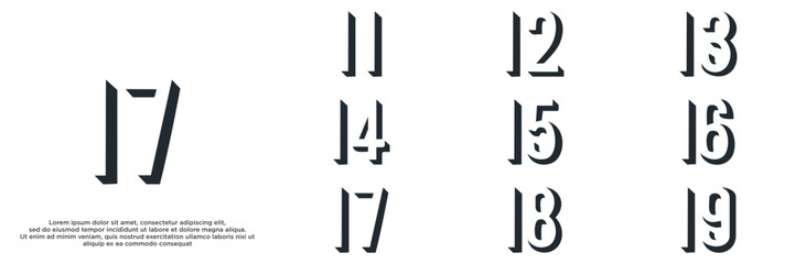 set anniversary year logo designs. abstract number, icon, vector illustration	