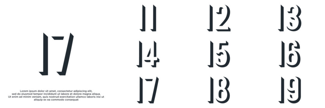 set anniversary year logo designs. abstract number, icon, vector illustration	