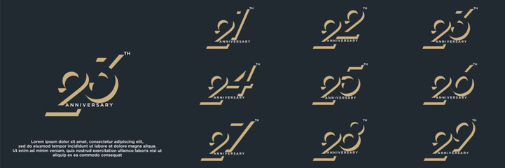 set anniversary year logo designs. abstract number, icon, vector illustration	