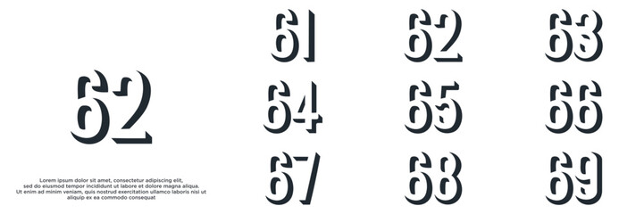 set anniversary year logo designs. abstract number, icon, vector illustration	