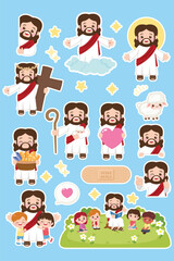 Jesus Christ in different pose sticker sheet