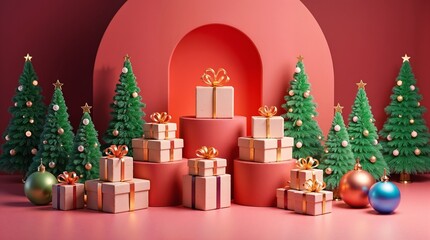 christmas tree and gifts