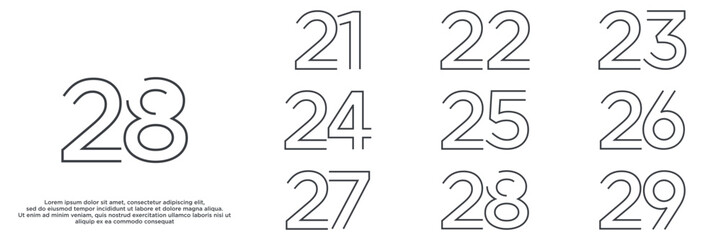 set anniversary year logo designs. abstract number, icon, vector illustration	