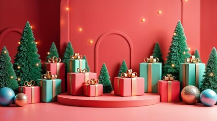 christmas tree and gifts