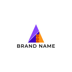ILLUSTRATION TRIANGLE SIMPLE PURPLE ORANGE COLOR TECH LOGO ICON MODERN SIMPLE TEMPLATE ELEMENT DESIGN VECTOR