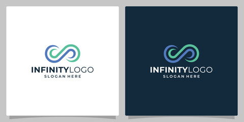 Modern Infinity Logo Design with Elegant Blue and Green Swirls.