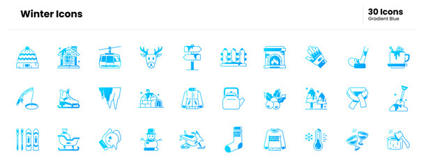 Winter icon set. cold, snow, ice, frozen, cozy, holiday, season, frost, chill, festive, sport. Vector Icon Illustration