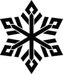 Geometric snowflake icon design, abstract winter symbol graphic
