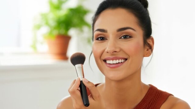 Makeup application tips for beginners at home with natural lighting and cheerful atmosphere