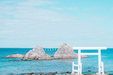 糸島の桜井二見ヶ浦の夫婦岩