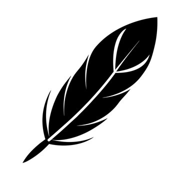 Feather Silhouette Icon &ndash; Vector Graphic.