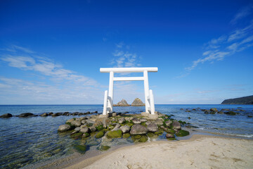 糸島の桜井二見ヶ浦の夫婦岩