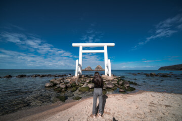 糸島の桜井二見ヶ浦の夫婦岩
