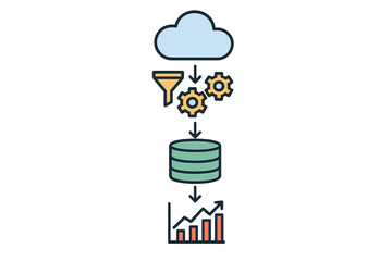 Conceptual data flow diagram illustrating cloud storage filtering analysis and business results