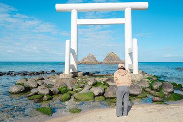 糸島の桜井二見ヶ浦の夫婦岩