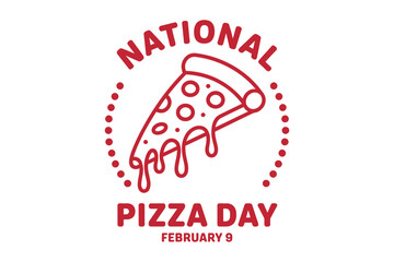 National pizza day celebration with slice illustration for food lovers