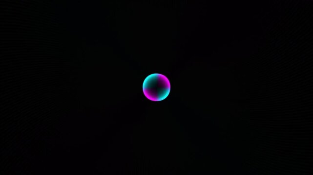 Abstract Neon Particle Circle Animation, Glowing Cyan and Pink Dots Expanding Ring, Futuristic Synthwave Tunnel Loop, Audio Visualizer Spectrum Background - Powered by Adobe