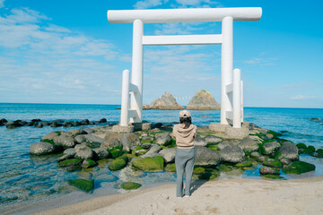 糸島の桜井二見ヶ浦の夫婦岩