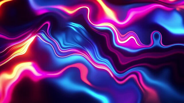 Vibrant abstract background featuring flowing waves of colorful liquid animation