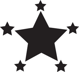 Obraz premium Minimalist Five-Star Rating Silhouette for Quality Excellence and Success Concept