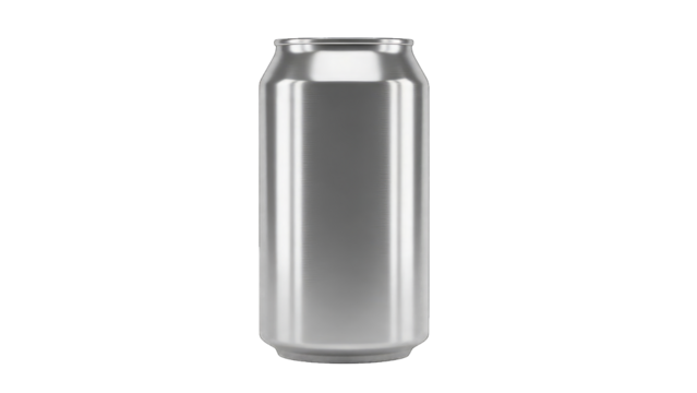 Silver Aluminum Soda Can isolated on a transparent background