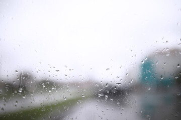 Blurred natural water drop window textured glass