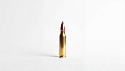 Bullet cartridge on white background