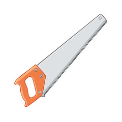 Cartoon handsaw illustration isolated on white background