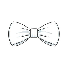 Elegant white bow tie graphic illustration