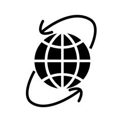 Global Networking Icon Worldwide Communication & International Connectivity