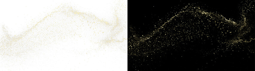PNG Overlay of Glowing Gold Particle Swirl on transparent background