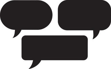 Fototapeta premium Three Black Speech Bubbles With Tails On White Background talk chat