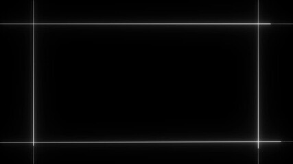 Neon line glowing square frame on black background. Neon lines frame animation. Rectangular frame with moving neon line. - Powered by Adobe