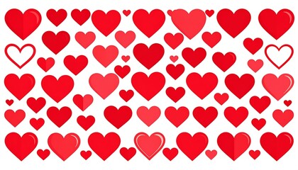 Red Hearts Pattern Background.