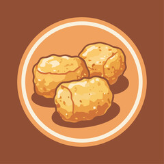 Tater tots logo vector illustration template. Simple design