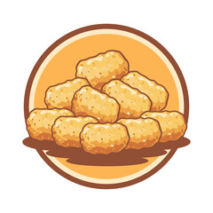 Tater tots logo vector illustration template. Simple design