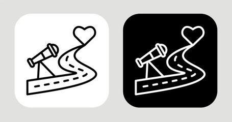 Direction Insight Icon In Black and White Line Style