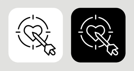 Meaningful Aim Icon In Black and White Line Style
