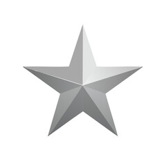 Obraz premium Shiny Metallic Silver Star Object Symbol with Geometric Structure and Angular Points