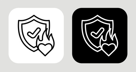 Purpose Flame Icon In Black and White Line Style