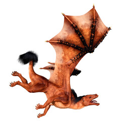 3D Rendering Fairy Tale Dragon on White