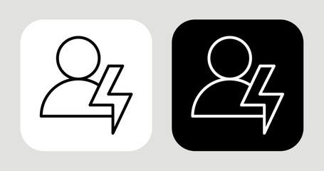 Power Within Icon In Black and White Line Style