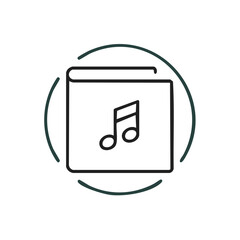 Obraz premium Simple Icon Design Featuring a Music Book within a Circular Frame Element