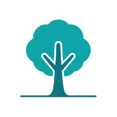 Obraz premium Modern flat design tree icon, a minimalist vector symbol for nature, ecology, and environmental concepts