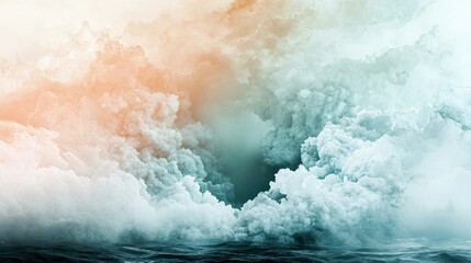 An abstract image featuring clouds and water, with a dramatic and atmospheric mood.