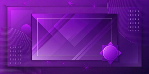 Abstract Purple Geometric Design with Central Frame for Presentations and Digital Media