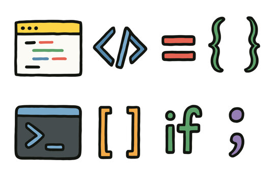 Coding and programming elements for web development design
