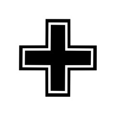Fototapeta premium Black and white symbol of an Iron Cross, a simple graphic design element.