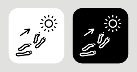 Bold Step Icon In Black and White Line Style
